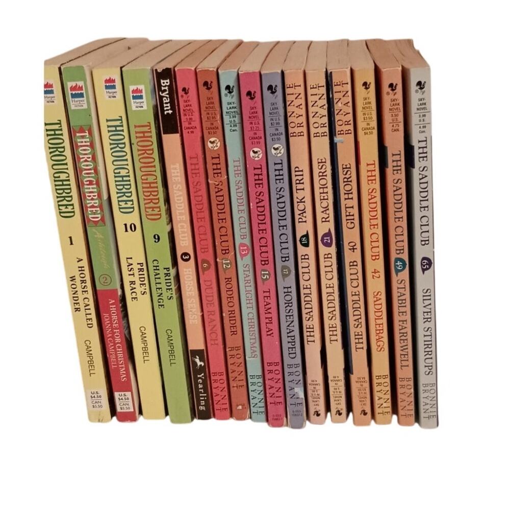 Thoroughbred and The Saddle Club books- lot of 16- horse chapter books